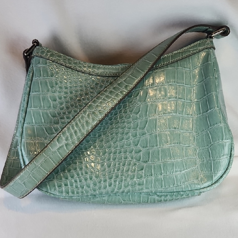 Chic Mint Green Crocodile-Embossed Shoulder Bag CLEARANCE